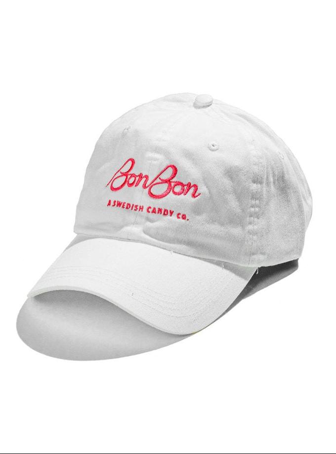 BonBon Dad Hat - White and Hot Pink New Arrival